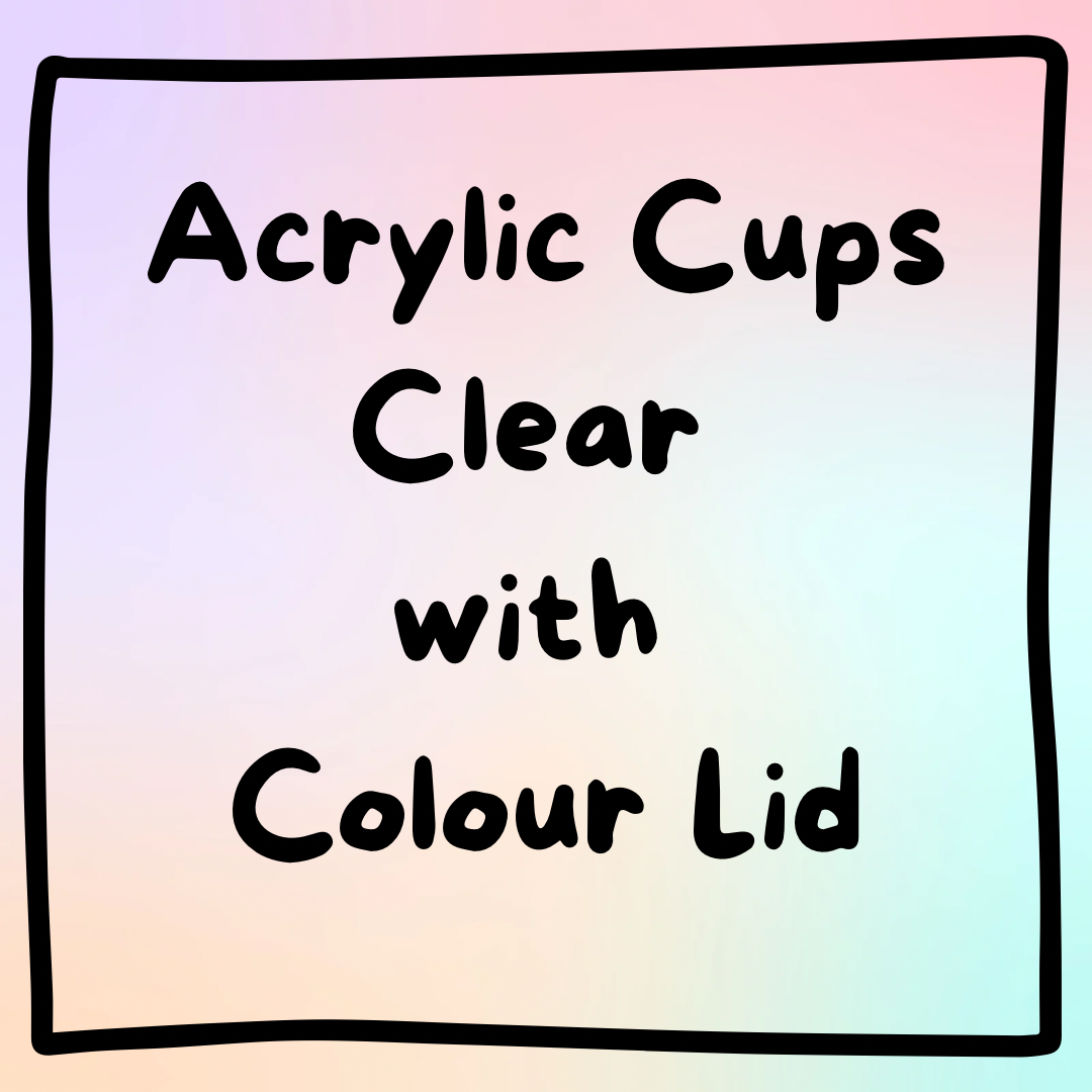 Acrylic Cups Clear with Colour Lids 16oz