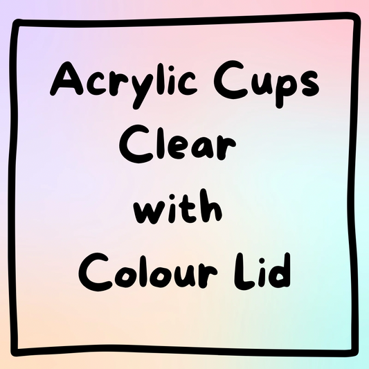 Acrylic Cups Clear with Colour Lids 16oz