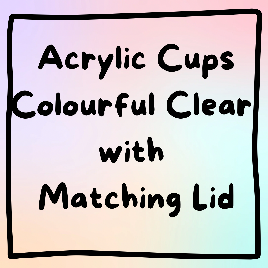 Acrylic Cups Colourful Clear with Matching Lids 16 oz